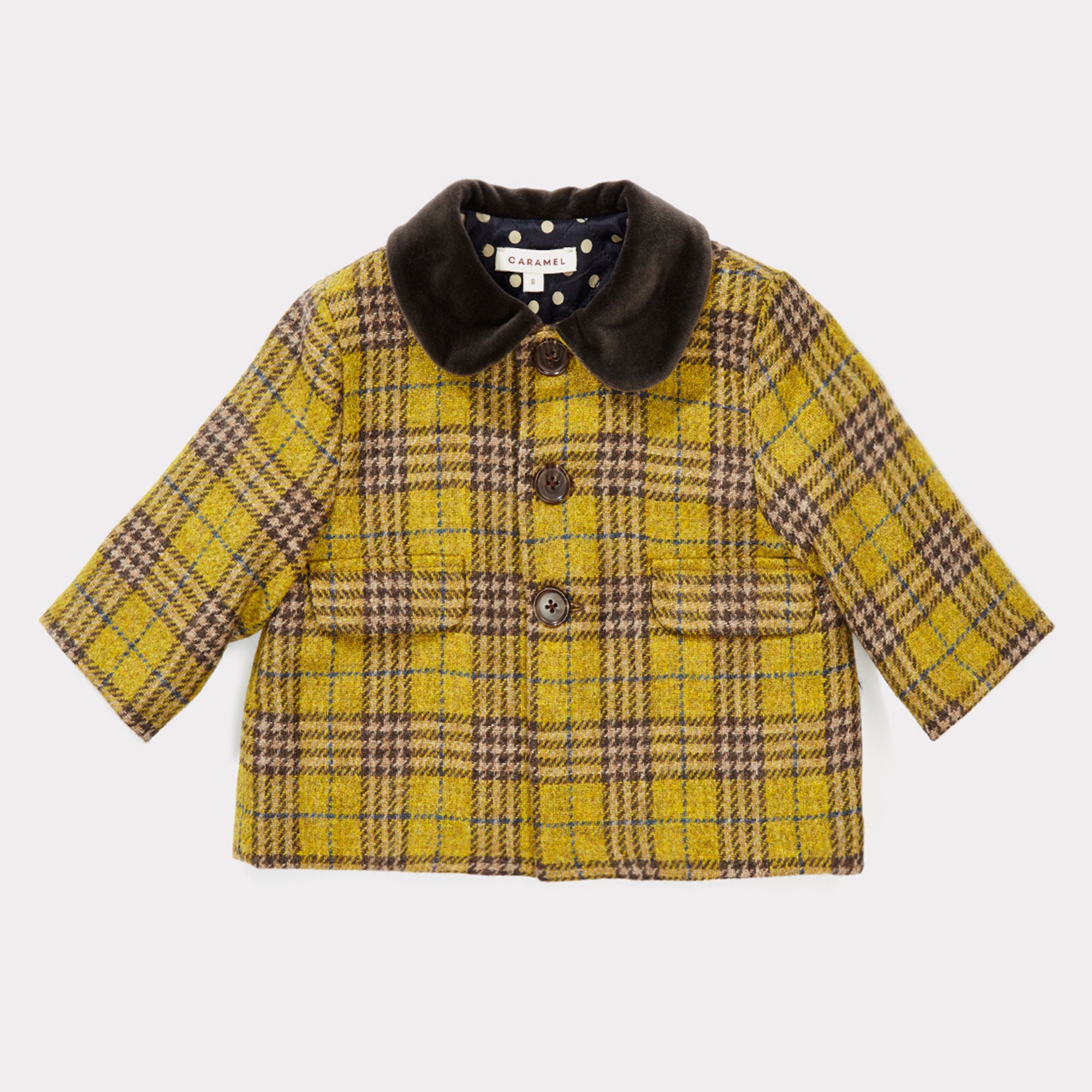 Baby Onion Check Pure New Wool Coat
