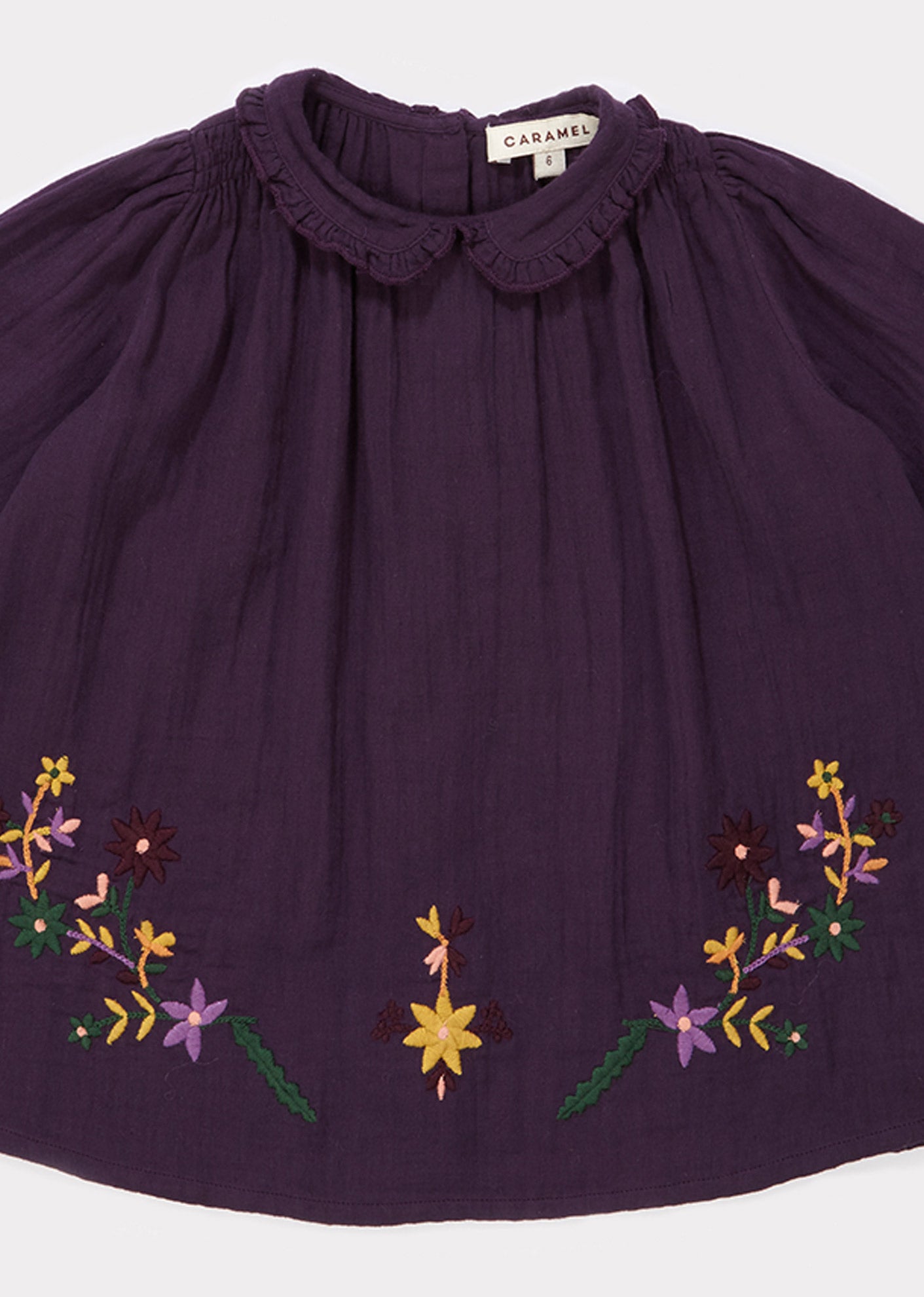 Baby Girls Purple Embroidered Cotton Dress
