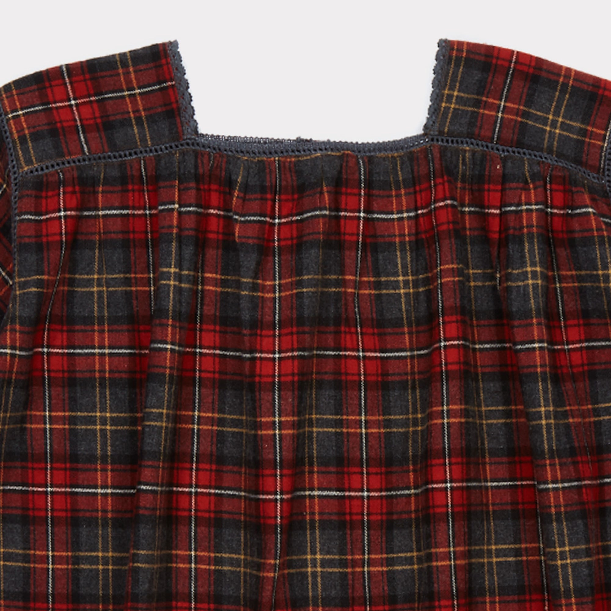 Girls Tartan Red Check Cotton Dress