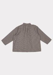 Boys Microcheck Slate Raven Shirt