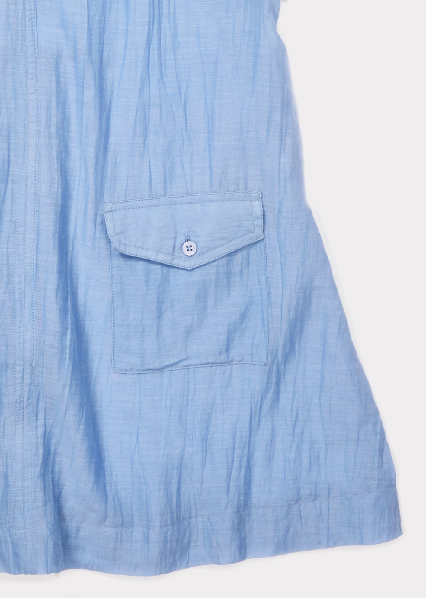 Girls Azure Blue Cotton Woven Dress