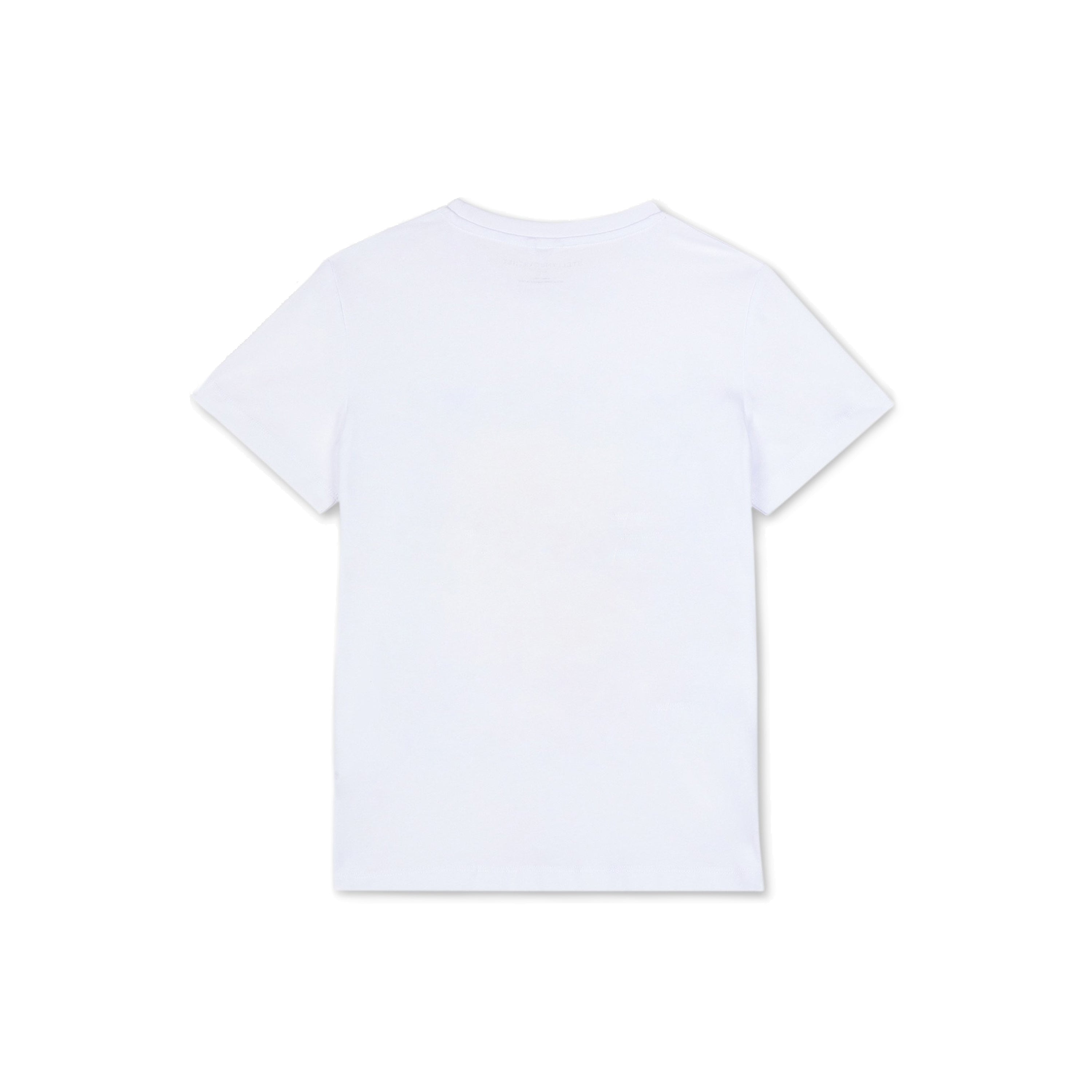 Girls White Printing Cotton T-Shirt