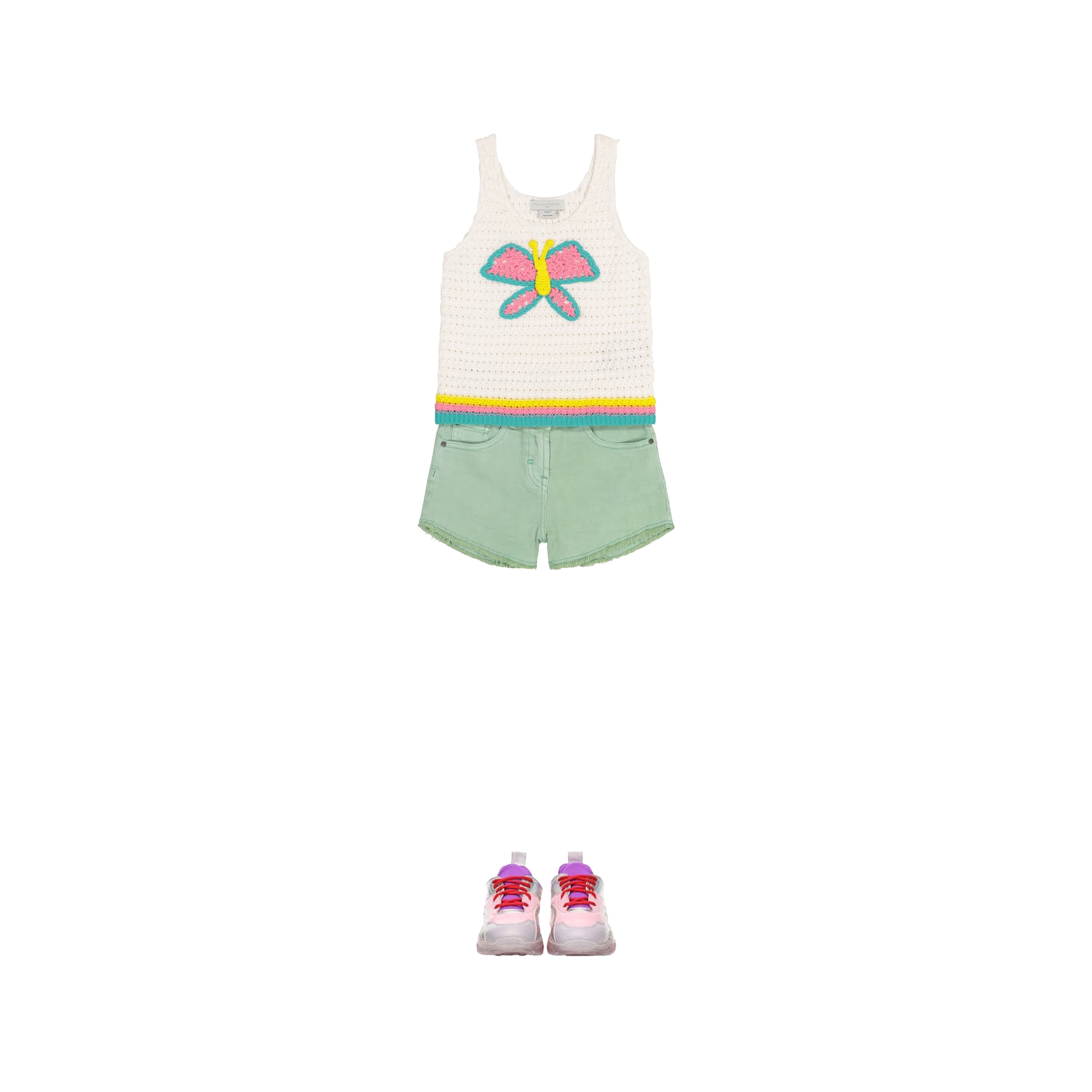 Girls Mint Denim Shorts