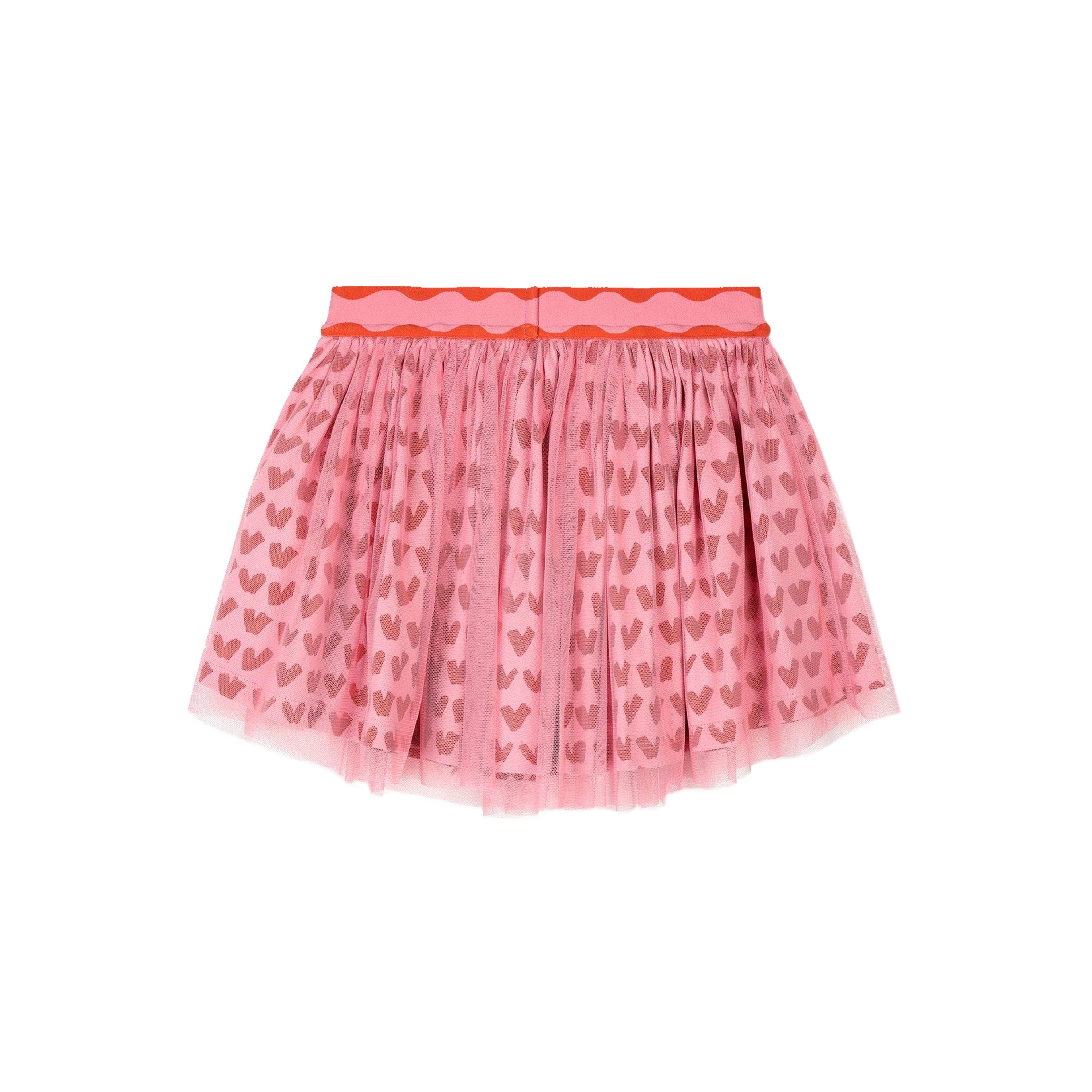 Girls Pink Heart Tulle Skirt