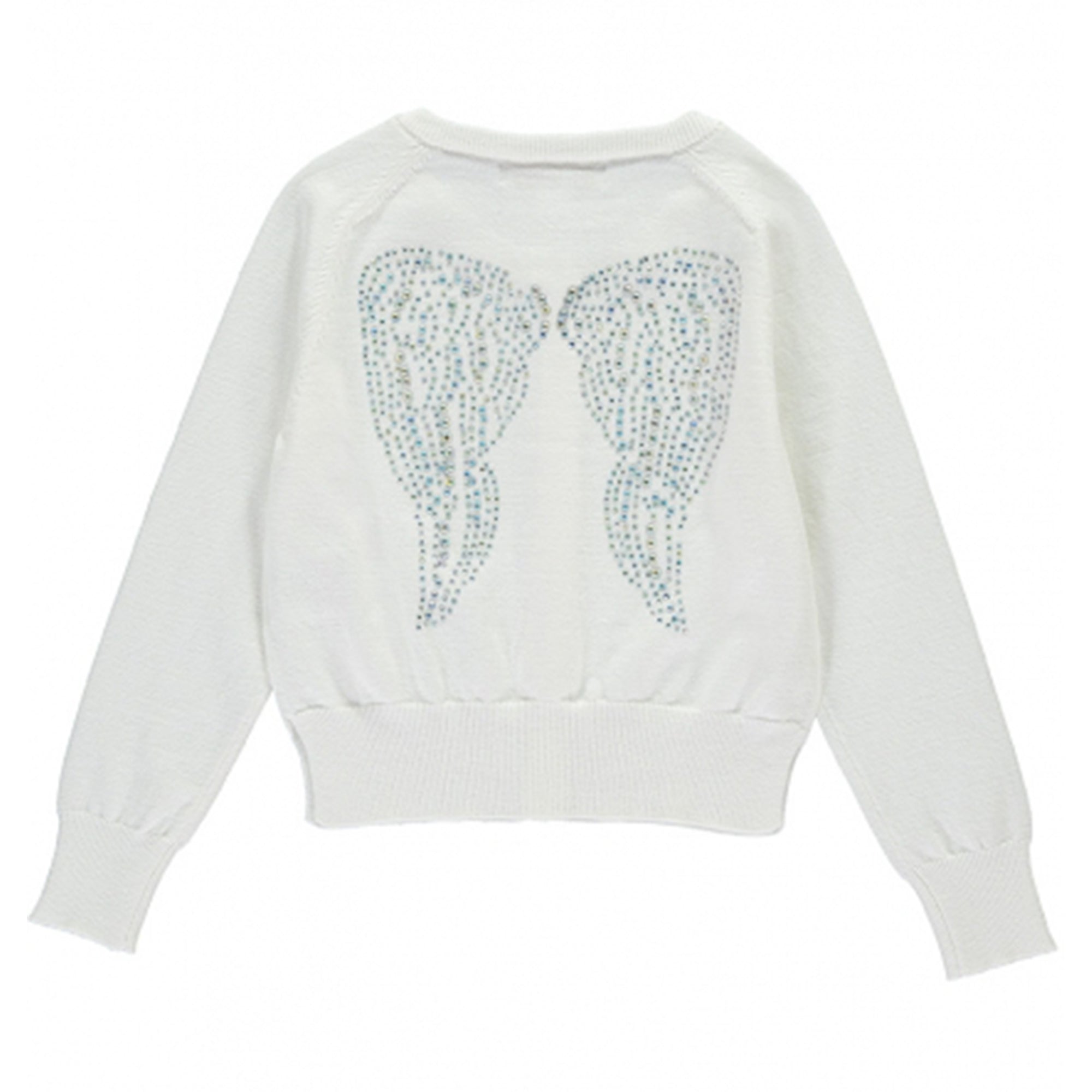 Girls White Cotton Knitted Cardigan