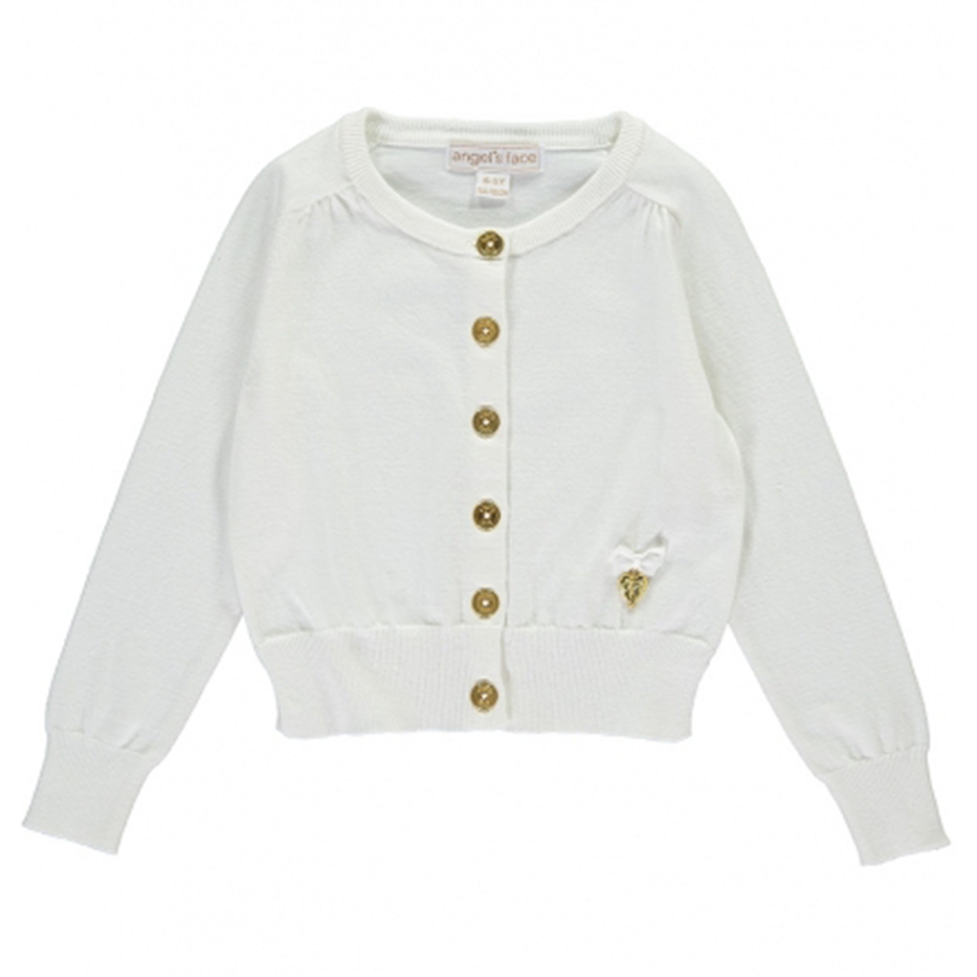 Girls White Cotton Knitted Cardigan