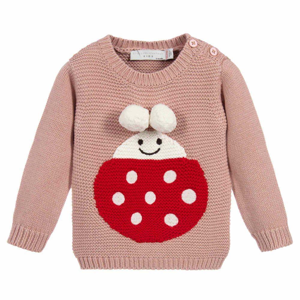 Baby Girls Dusky Rose Cotton Jumper