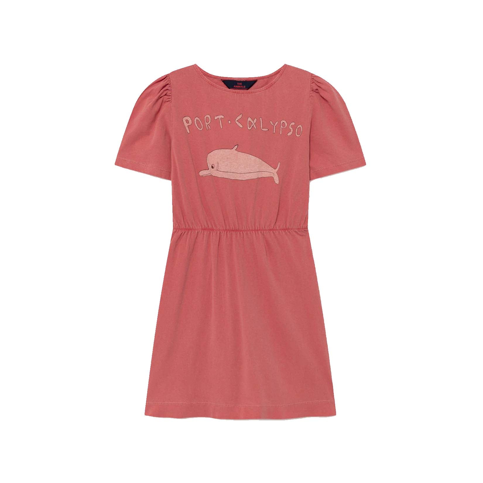Girls Red Dolphin Cotton Dress