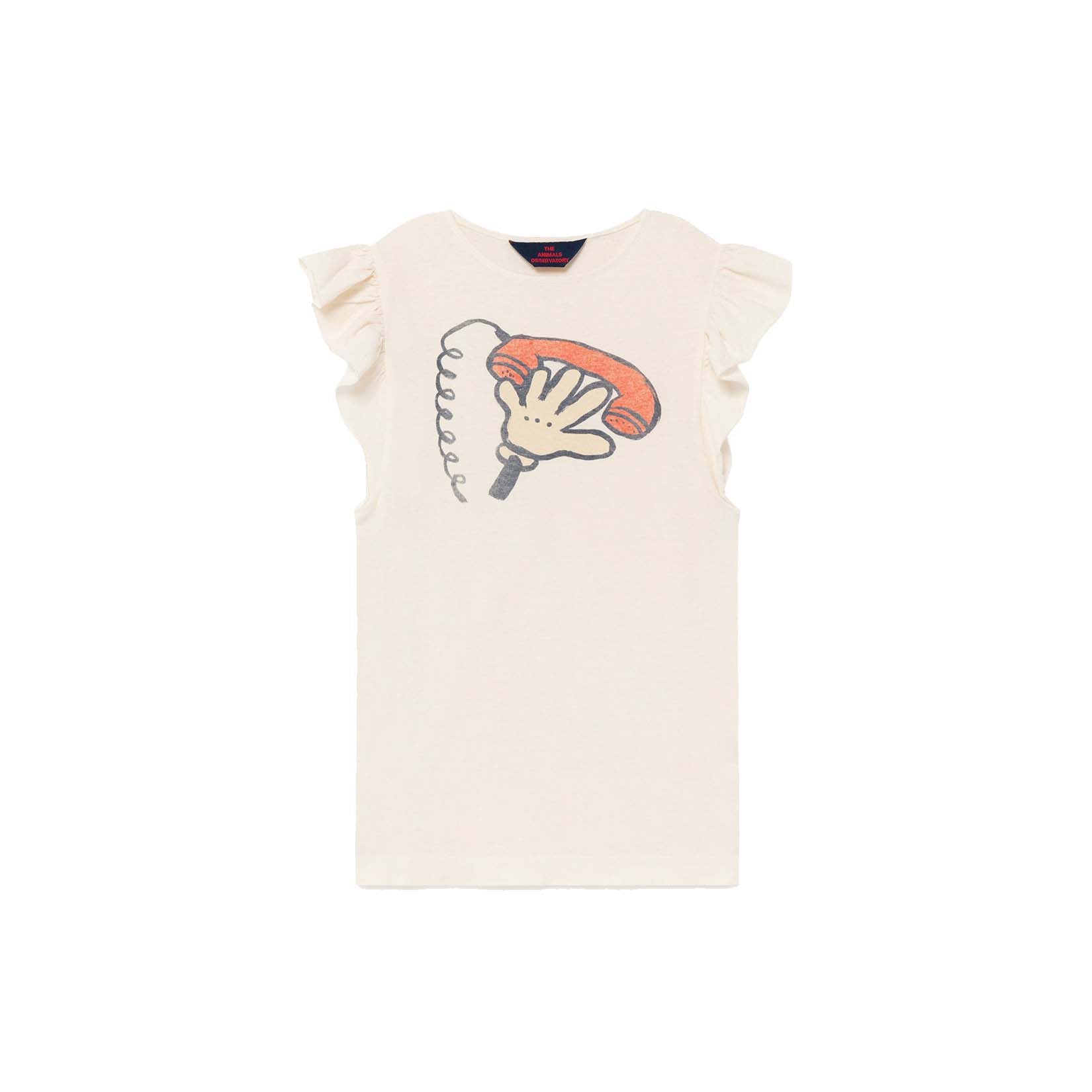 Girls White Telephone Cotton Dress