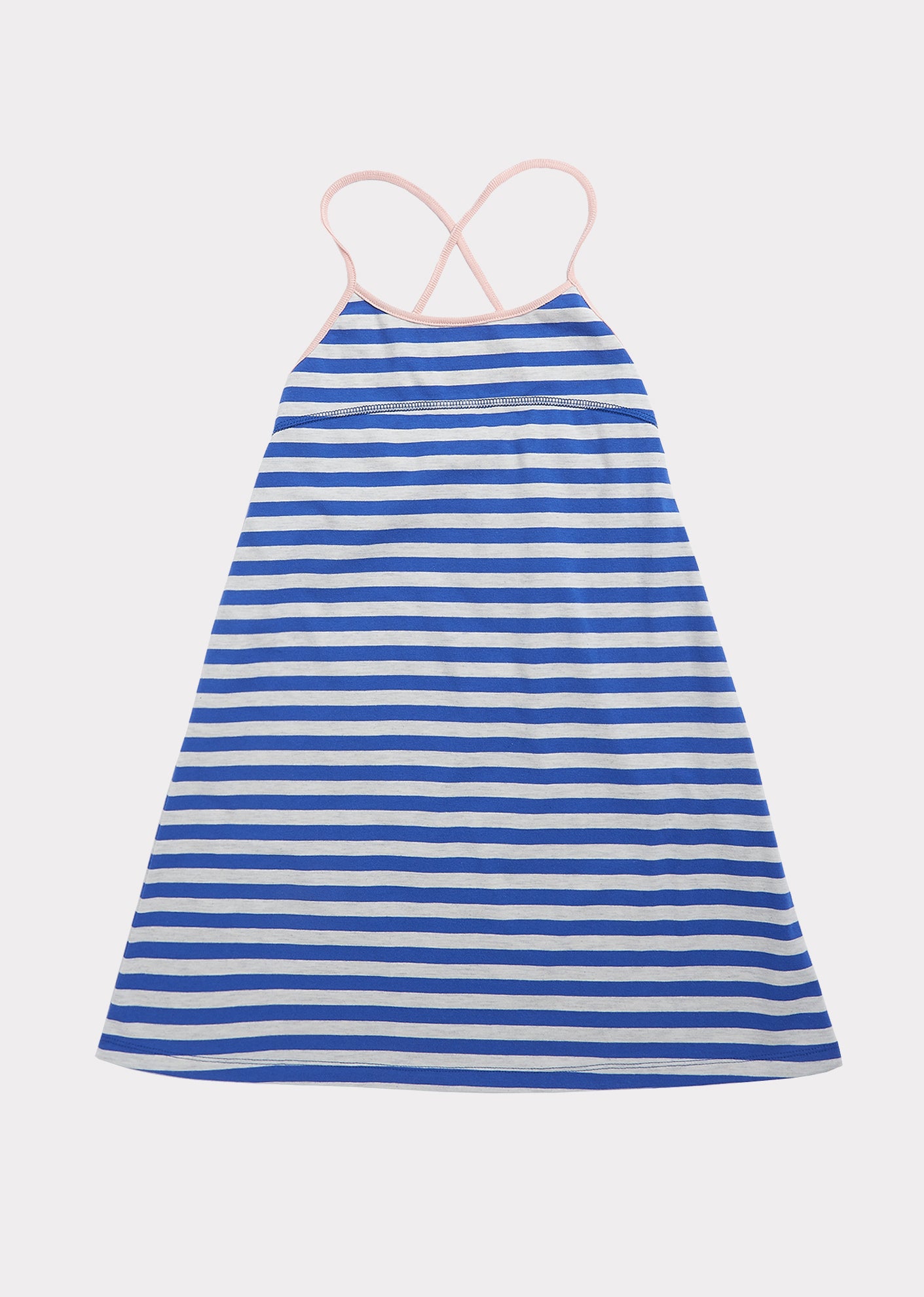 Girls Blue Stripe Cotton Dress