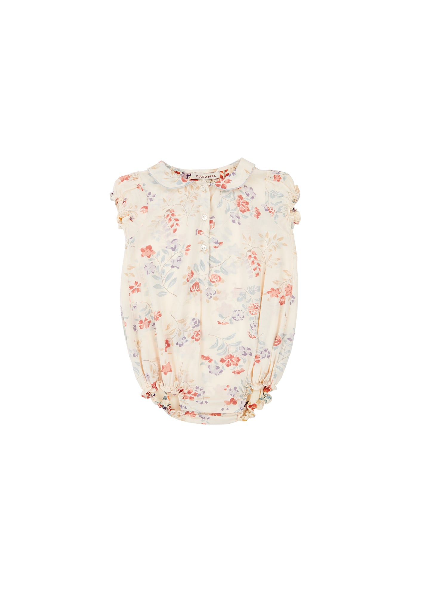 Baby Girls Light Yellow Flowers Cotton Jumpsuit