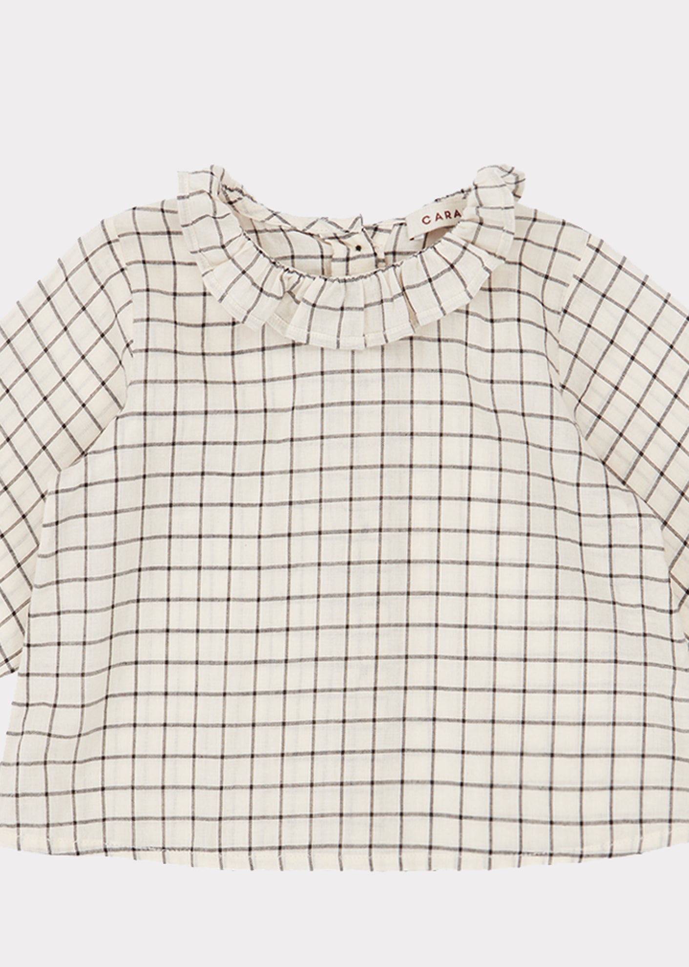 Baby Girls White Check Cotton Top