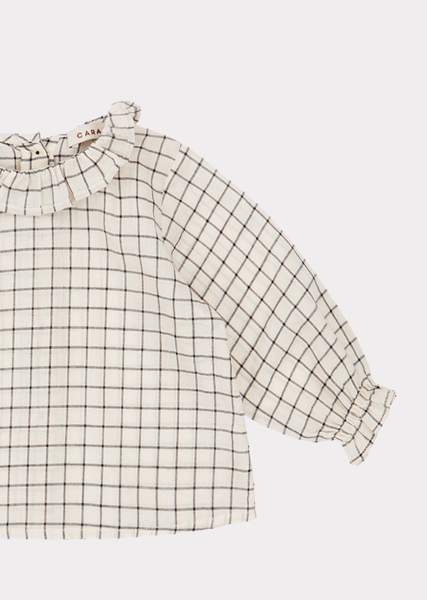 Baby Girls White Check Cotton Top