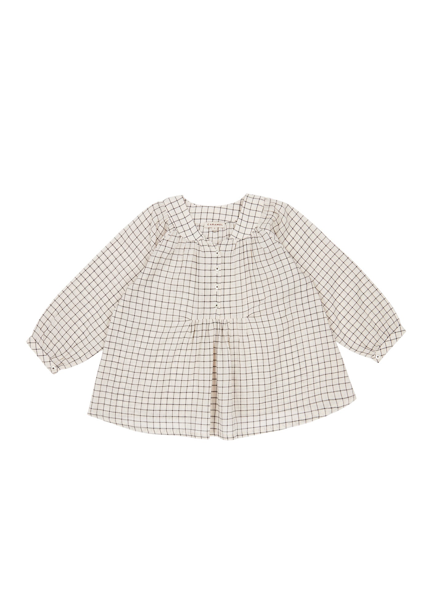 Girls Black & White Check Top