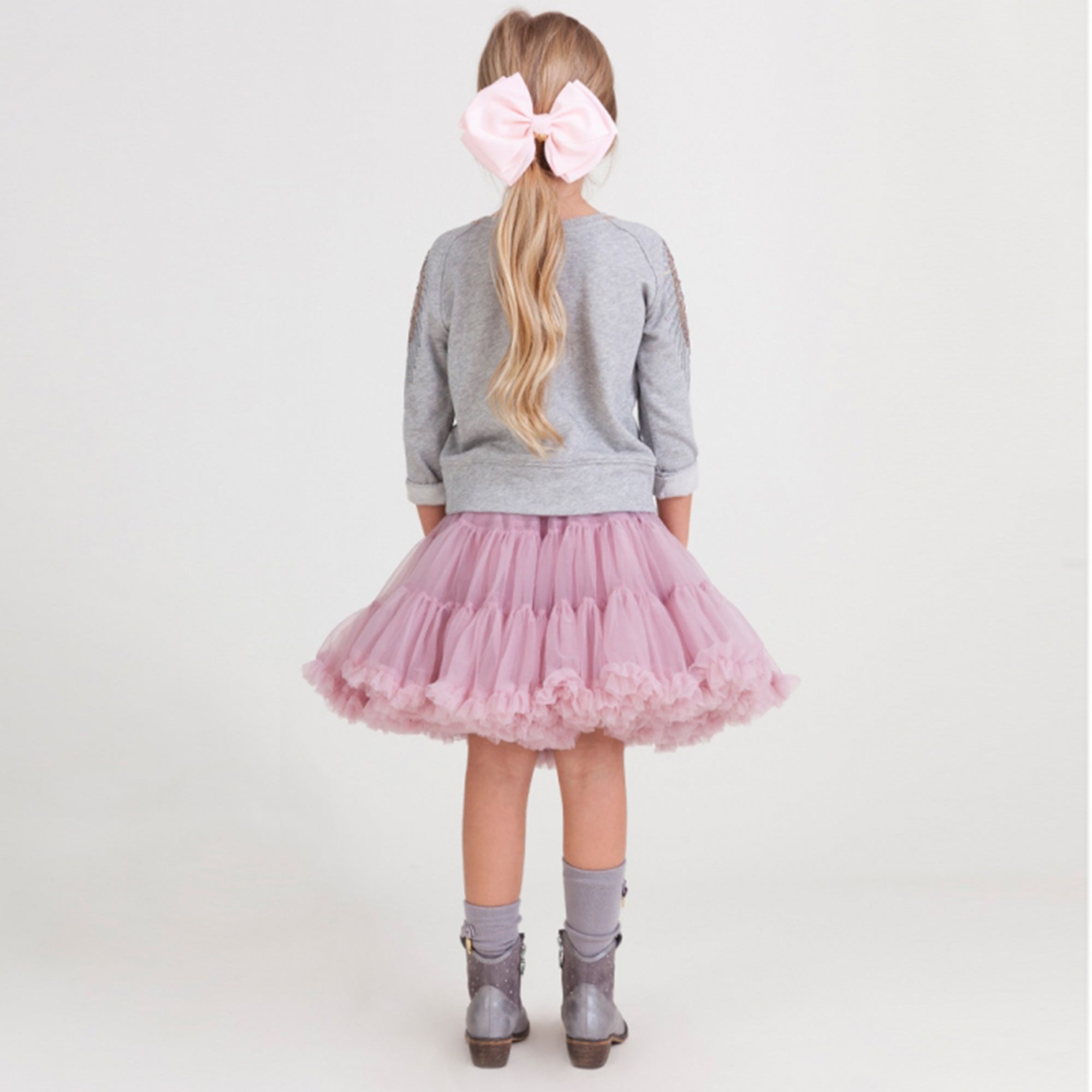 Girls Vintage Pink Nylon Knitted Skirt