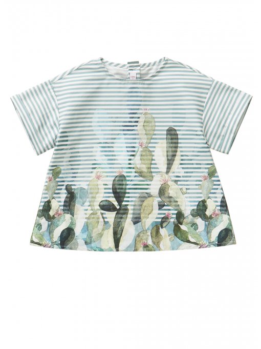 Girls Sage Green Cotton T-shirt