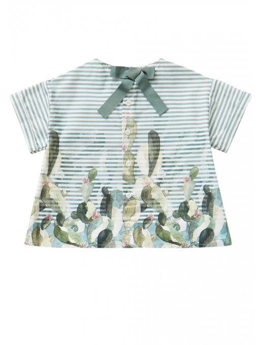 Girls Sage Green Cotton T-shirt
