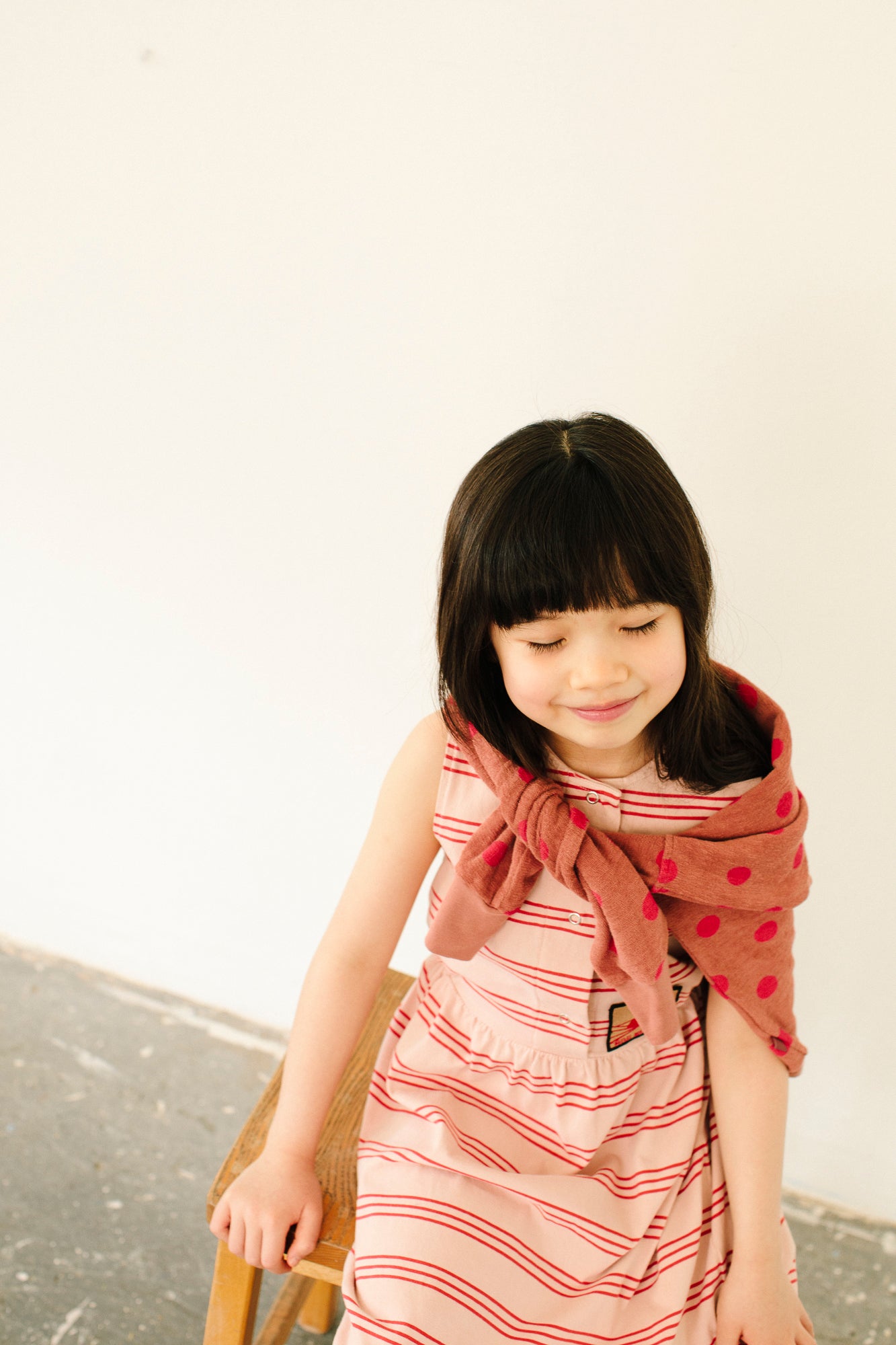 Girls Pink Stripes Cotton Dress